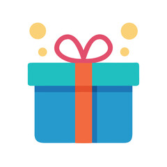 Stylized vector illustration of a teal gift box icon