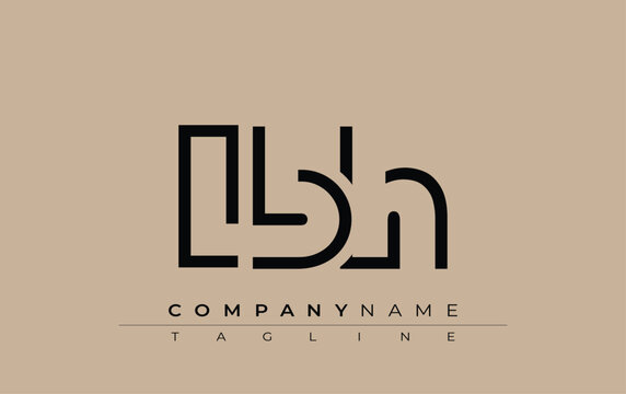 LBH abstract letter design. Modern Business Logo Design With Abstract Typography and Contemporary Style