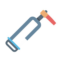 Blue caulking gun on White Background design flat illustration