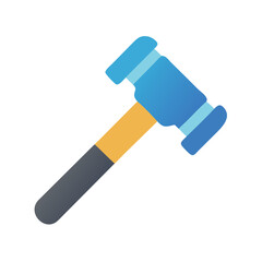 Stylized blue gavel on White Background representing legal decisions