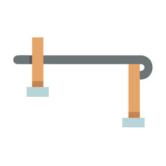 Abstract minimalist structure featuring bars and geometric shapes