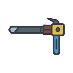 Cartoon style ice axe illustration on a White Background