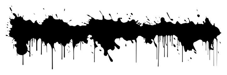 black paint splash and drip silhouette vector element