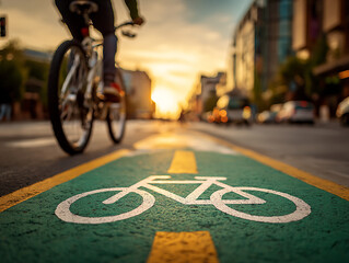 sur le th&egrave;me du v&eacute;lo et piste cyclable - IA Generative