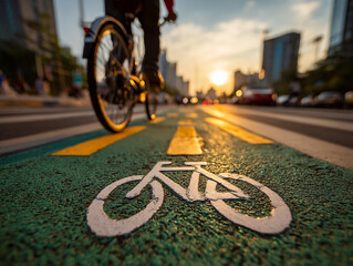 piste cyclable - IA Generated