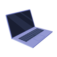 Laptop with blank empty screen for copy space text. Flat vector  illustration.