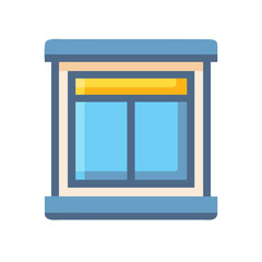 Stylized window illustration with simple modern design on White