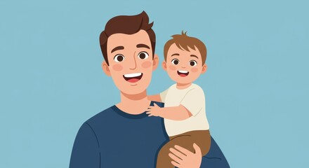 Warm Hug Between Father and Child