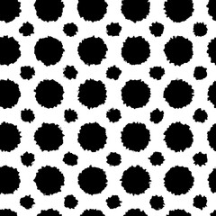 Abstract Black Ink Blots Seamless Pattern Design for Textile Printing and Graphic Design Projects