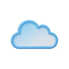 3D cloud icon isolated on transparent