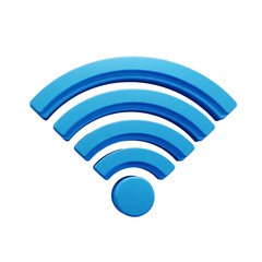3D wifi signal icon isolated on transparent