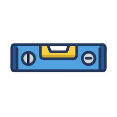 Fototapeta premium Isolated blue spirit level tool against a solid White Background