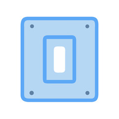 Simple light blue square icon with rounded edges outline