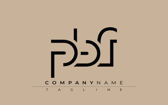 PBF abstract letter design. Modern Business Logo Design With Abstract Typography and Contemporary Style