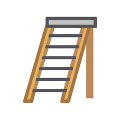 Simple flat ladder illustration against a White Background.