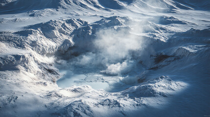 geothermal vents in snow