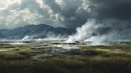 Fototapeta premium geothermal vents in