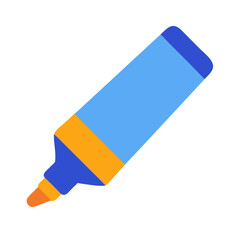 Flat illustration of a colorful blue and orange marker