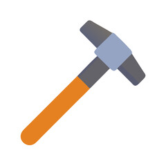 Orange handled pickaxe tool on White Background illustration design
