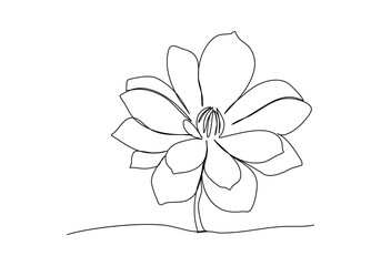 Flower. One line drawing vector illustration.