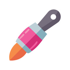 Stylized cartoon rocket with geometric design on White Background