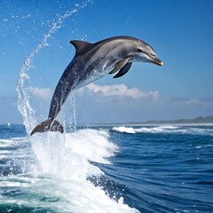 Dolphin Jumping Ocean Wave: Stunning Wildlife Photo
