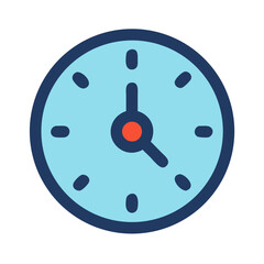 Graphic clock face showing time on a black background