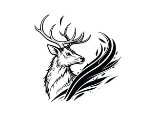 deer head silhouette vector illustration design