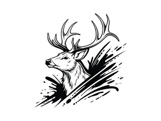 deer head silhouette vector illustration design