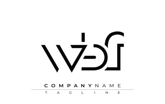 WBF abstract letter design. Modern Business Logo Design With Abstract Typography and Contemporary Style
