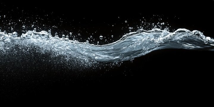 Dynamic water splash action black fluid motion