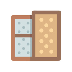 Minimalist illustration of windows and patterned wall on White