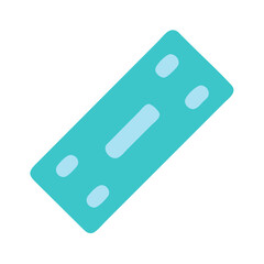 Light blue tablet in flat design against White Background