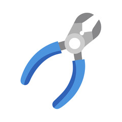 Illustration of blue handled nippers on a White Background