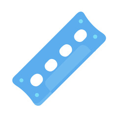 Blue pill organizer with three spaces on White Background