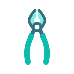 Flat Design Dental Pliers Illustration on White Background