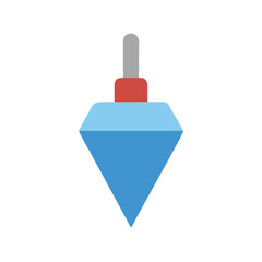 Stylized plumb bob on White Background for construction concept