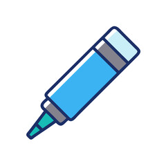 Blue marker pen graphic art on White Background design