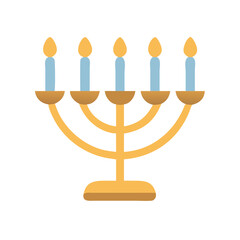 Menorah Illustration with Candles on a Black Background Graphic
