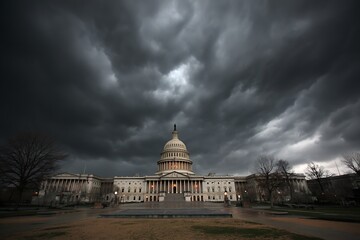 Fototapeta premium Dynamic Tax Increase Debate Over U.S. Capitol Scene 