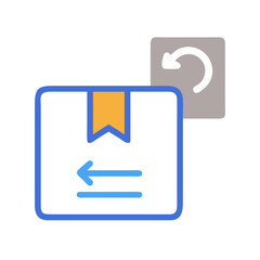 Return package icon for delivery service and product returns