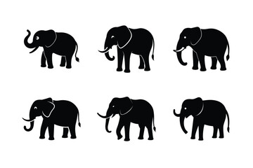 elephants silhouettes vector