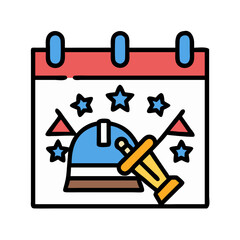 Festive calendar icon with decorations for celebration dates