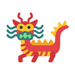 Stylized Chinese Dragon Illustration for Cultural or Festive Designs