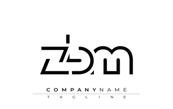 ZBM abstract letter design. Modern Business Logo Design With Abstract Typography and Contemporary Style