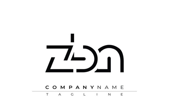 ZBN abstract letter design. Modern Business Logo Design With Abstract Typography and Contemporary Style