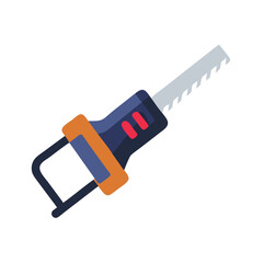 Modern flat design illustration of a reciprocating saw tool