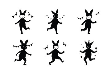 id rabbit costume hopping through a festival.