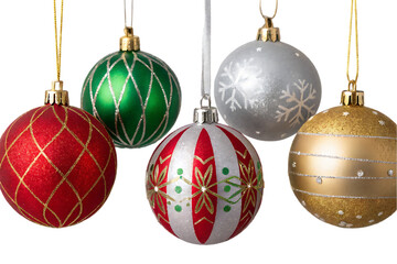 christmas balls on white background