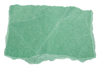 Textured teal green paper fragment isolated element for scrapbooking